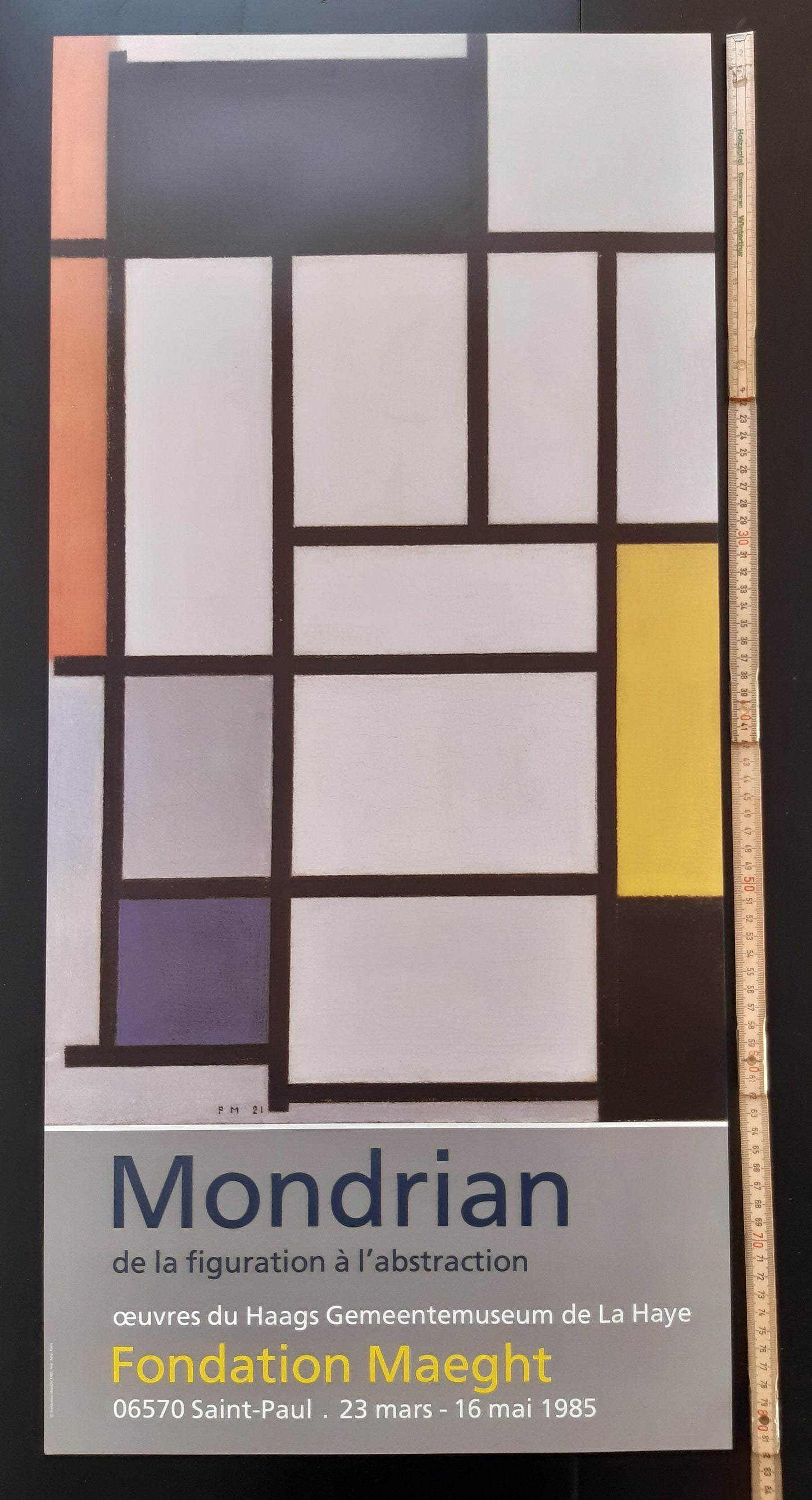 Piet Mondrian original art poster - 15.4"×32.3" (39×82cm)