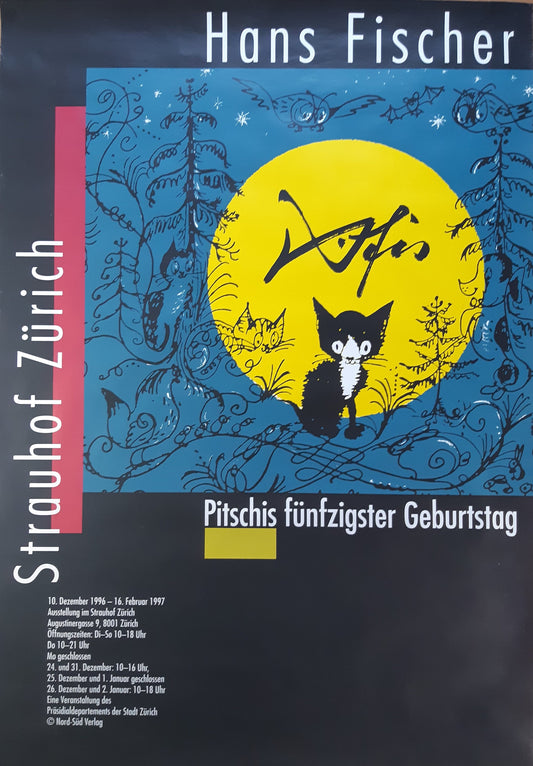 Hans Fischer large poster Pitschi cat - 35.0"×50.4" (89×128cm)