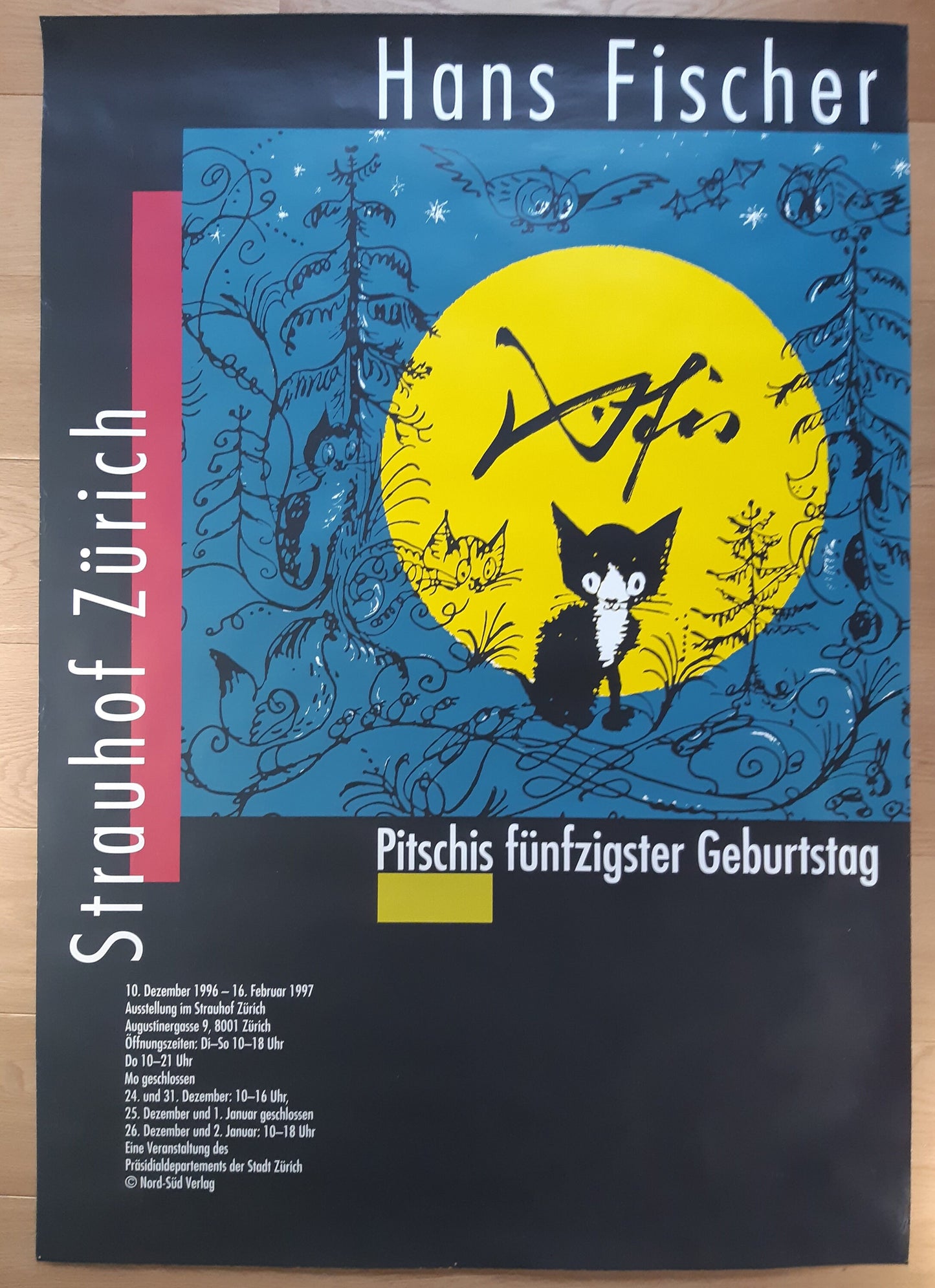 Hans Fischer large poster Pitschi cat - 35.0"×50.4" (89×128cm)