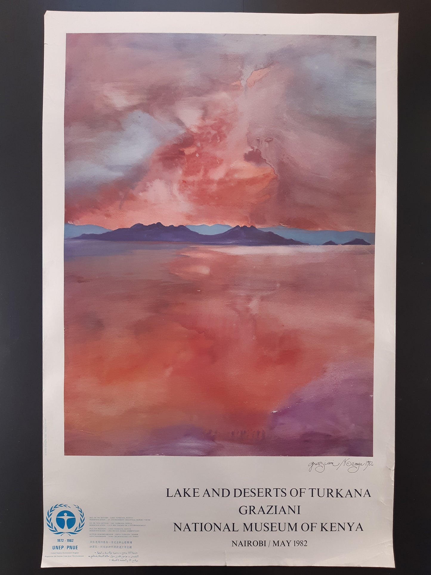 Pierre Graziani original art poster used condition - 24.7"×38.6" (62.7×98cm)