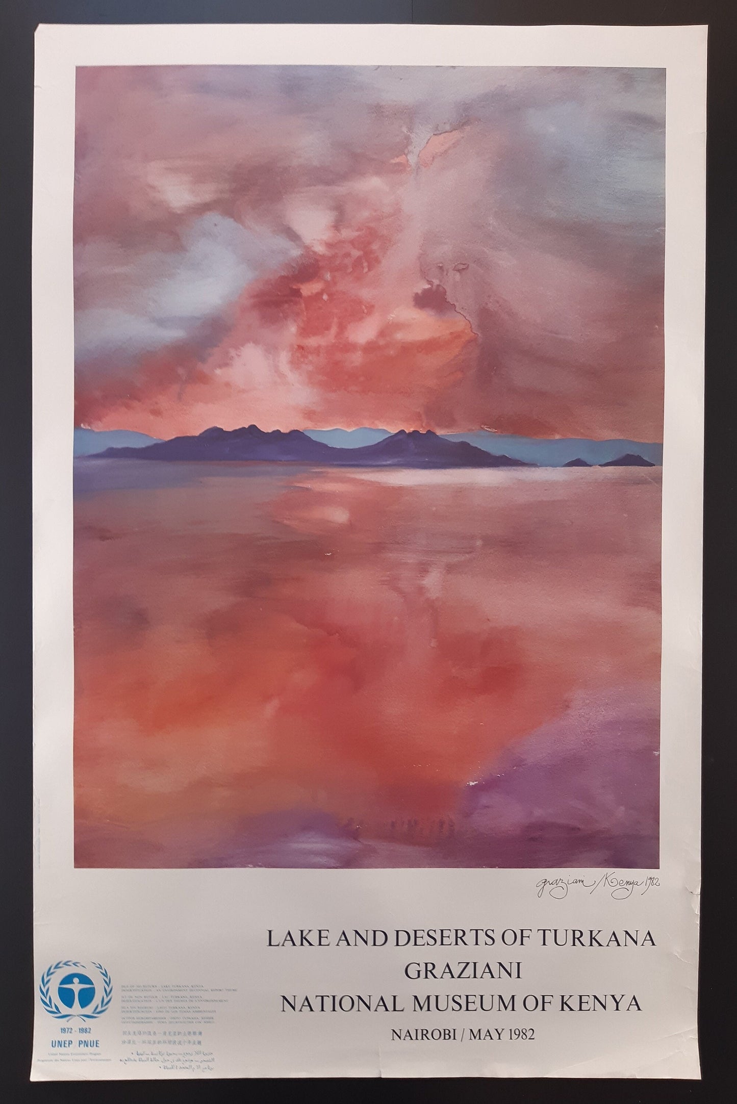 Pierre Graziani original art poster used condition - 24.7"×38.6" (62.7×98cm)