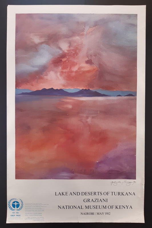 Pierre Graziani original art poster used condition - 24.7"×38.6" (62.7×98cm)