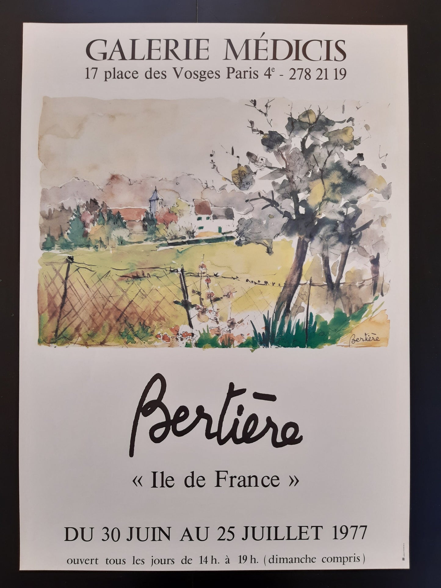 Denise Bertiére original art poster - 19.3"×27.2" (49×69cm)