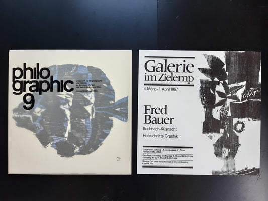 Fred Bauer original art poster + booklet - 15.7"×15.7" (40×40cm)