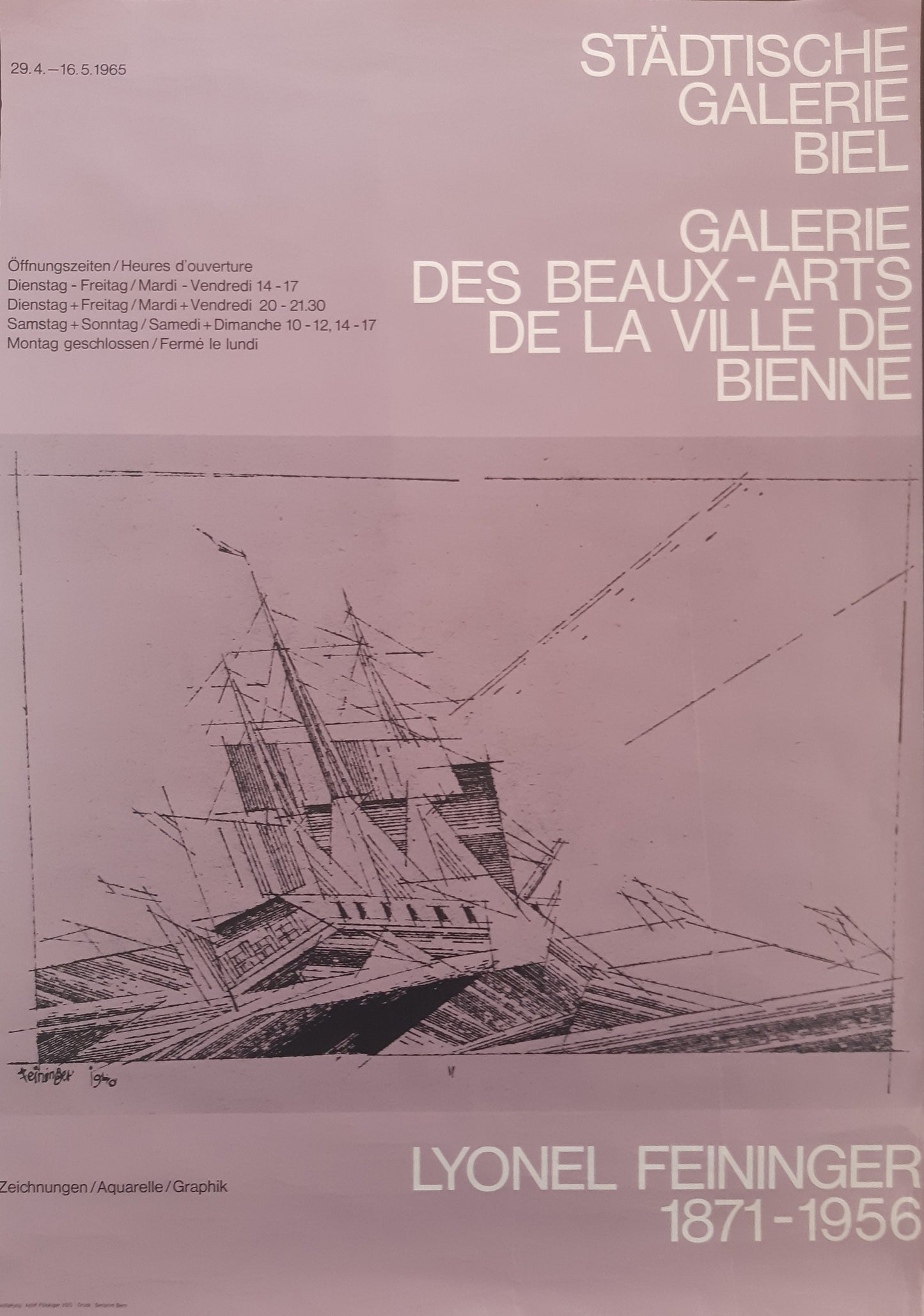 Lyonel Feininger original art poster - 27.6"×39.4" (70×100cm)