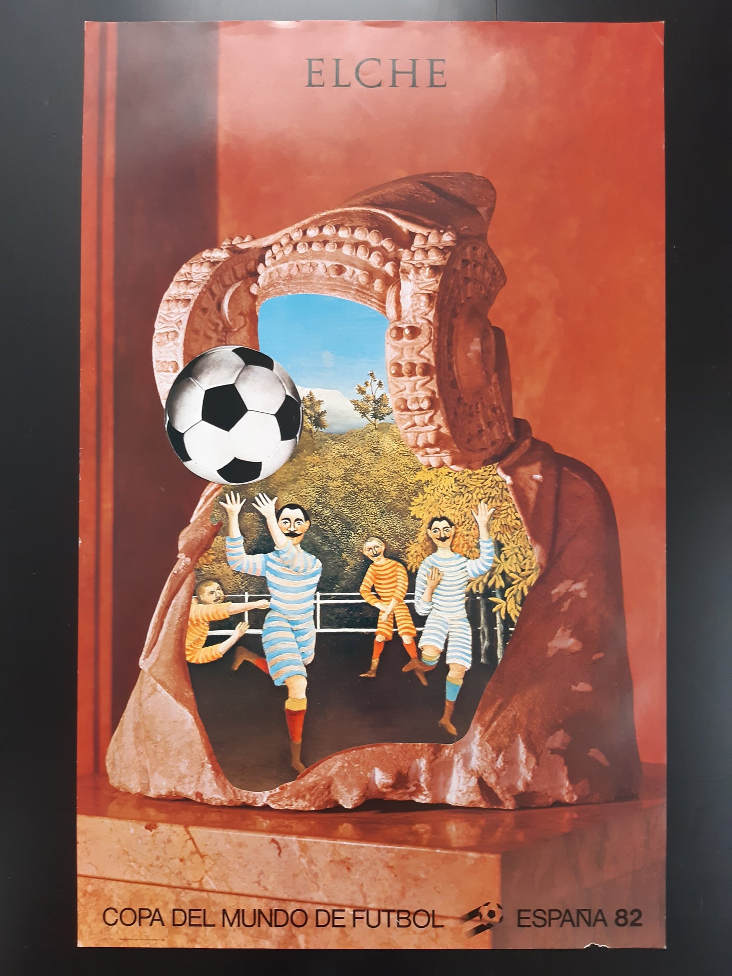 España 1982 Elche original art poster Juri Kolar - 23.6"×37.2" (60×94.5cm)