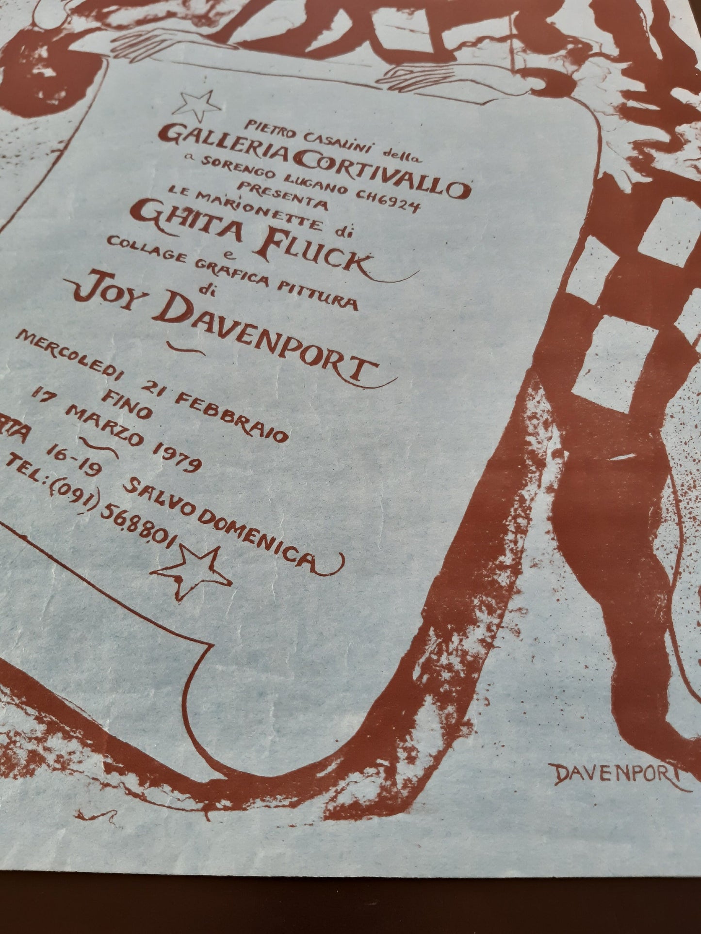 Joy Davenport vintage original art exhibition poster 1979 - 13.9"×19.5" (35.2×49.5cm)