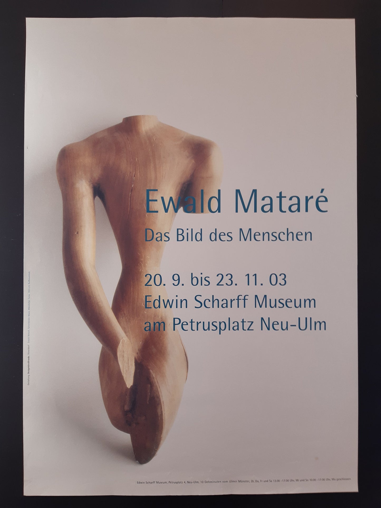 Ewald Mataré original art exhibition poster - 23.2"×33.1" (59×84cm)