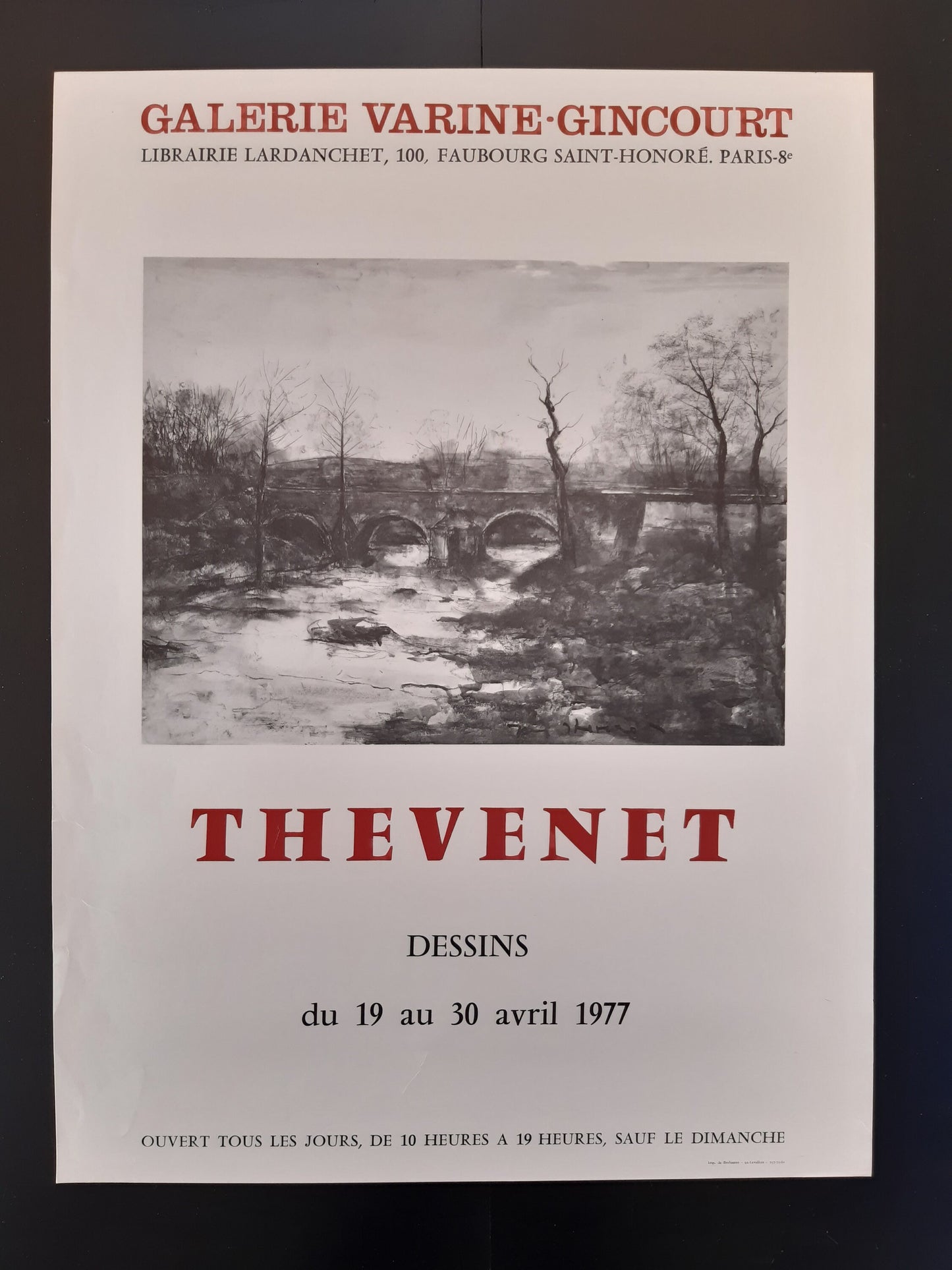 Jaques Thevenet original art exhibition poster - 18.1"×24.4" (46×62cm)