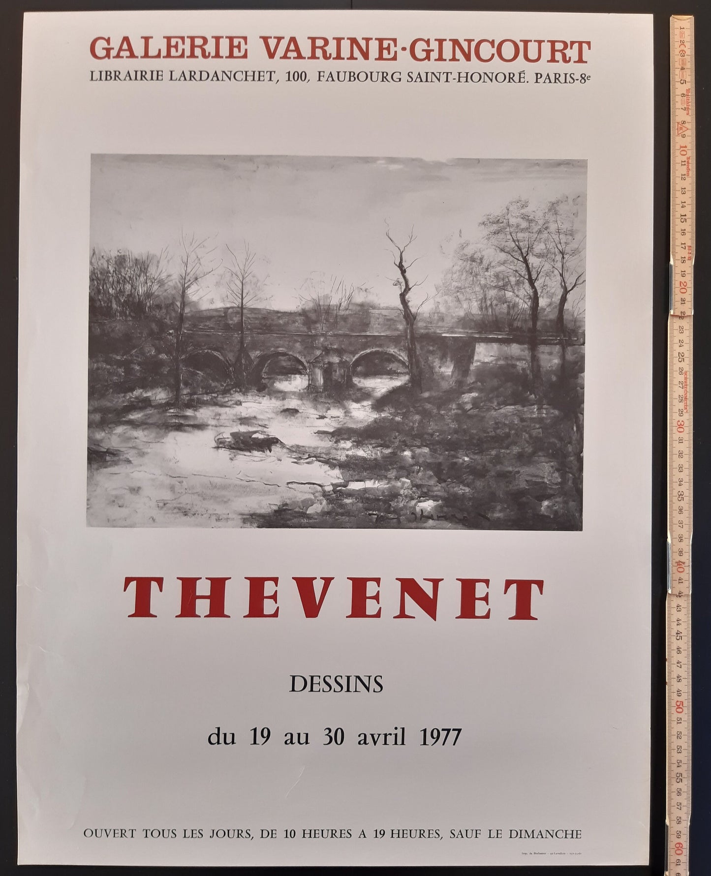 Jaques Thevenet original art exhibition poster - 18.1"×24.4" (46×62cm)