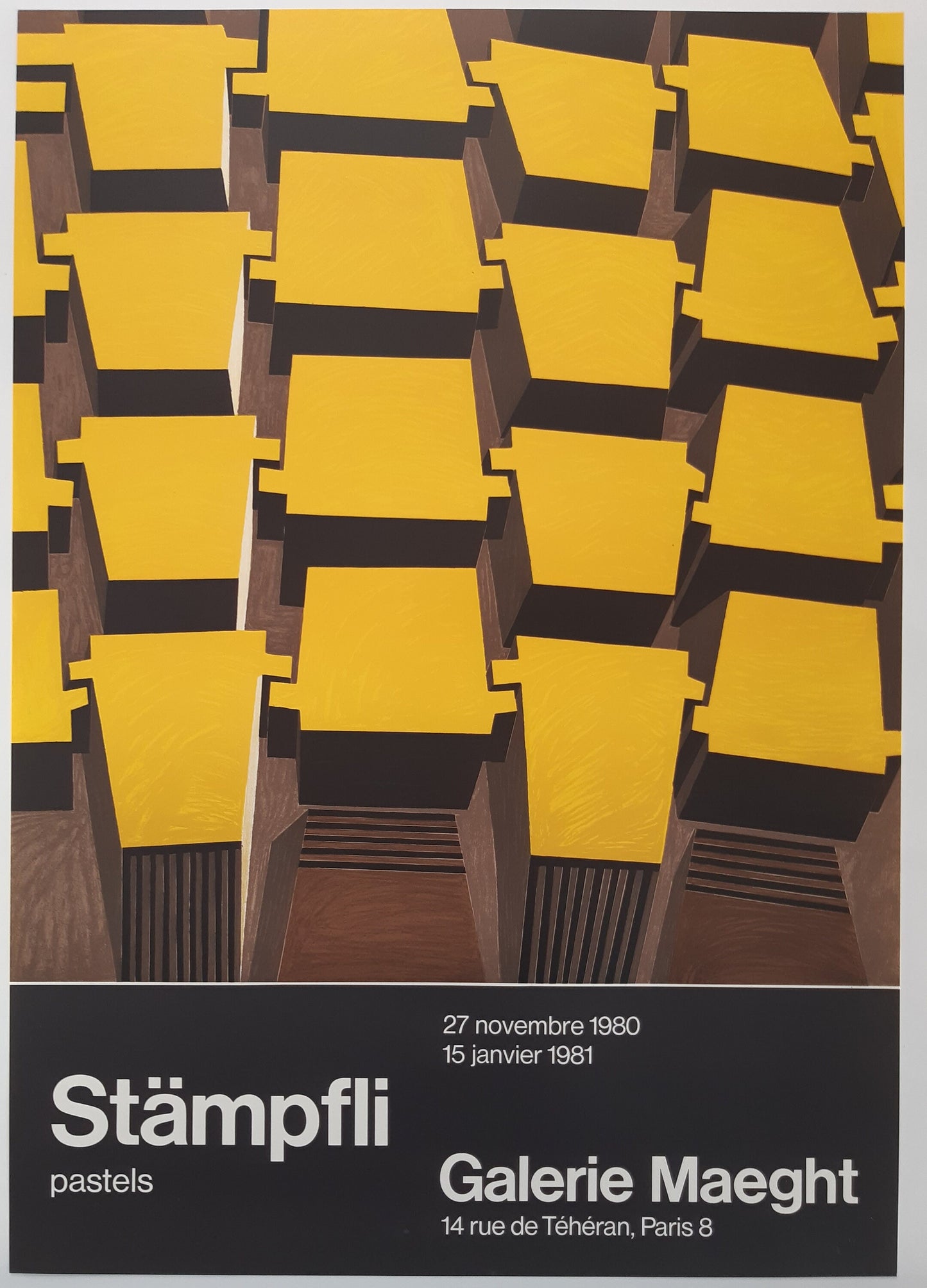 Peter Stämpfli vintage original art exhibition poster 1980 - 22.0"×31.5" (56×80cm)