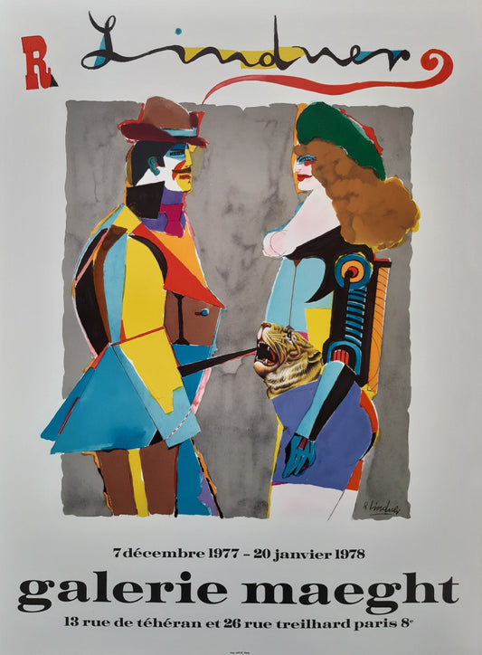 Richard Lindner original art exhibition poster pop art - 22.2"×29.9" (56.5×76cm)