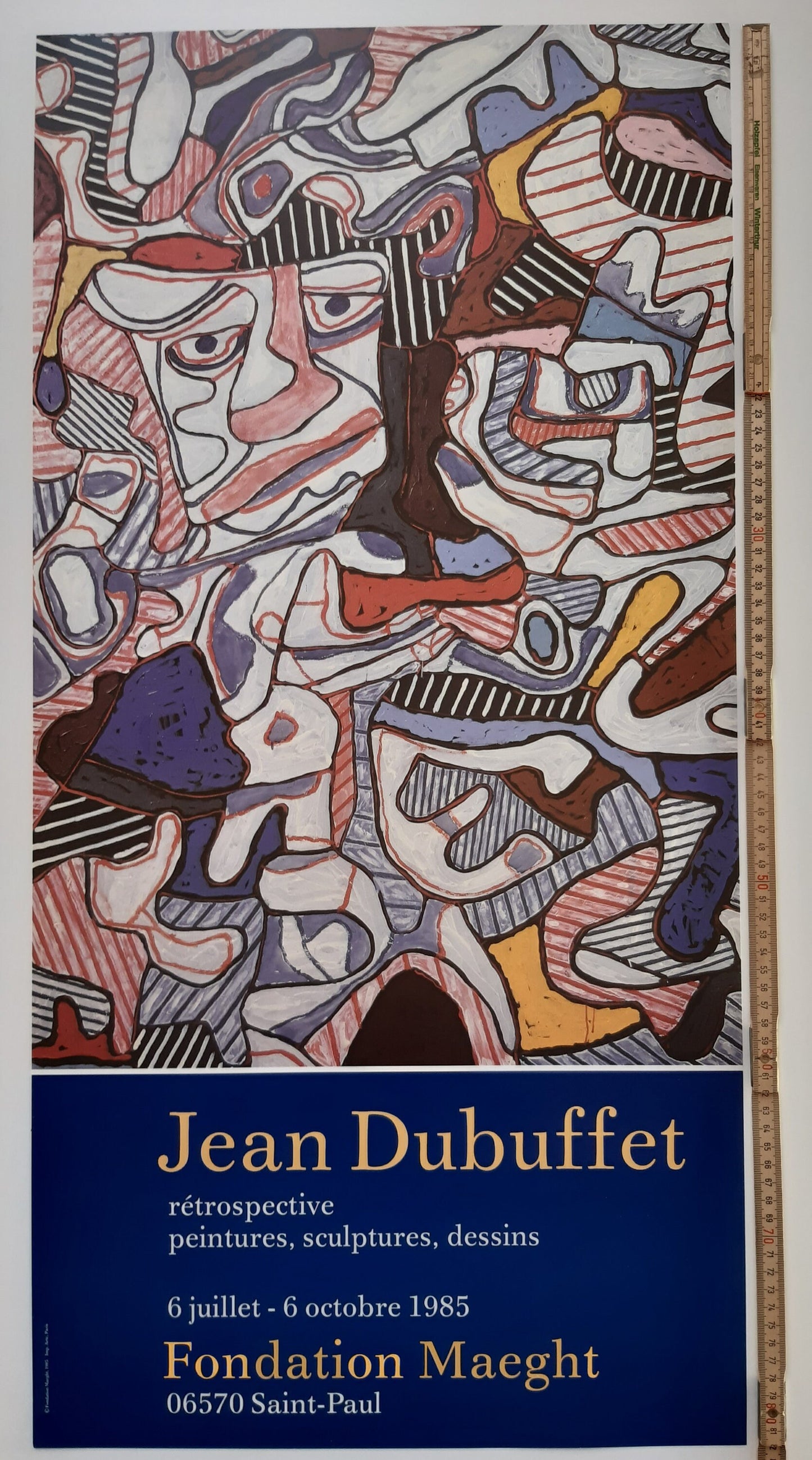 Jean Dubuffet original art poster - 16.1"×32.5" (41×82.5cm)
