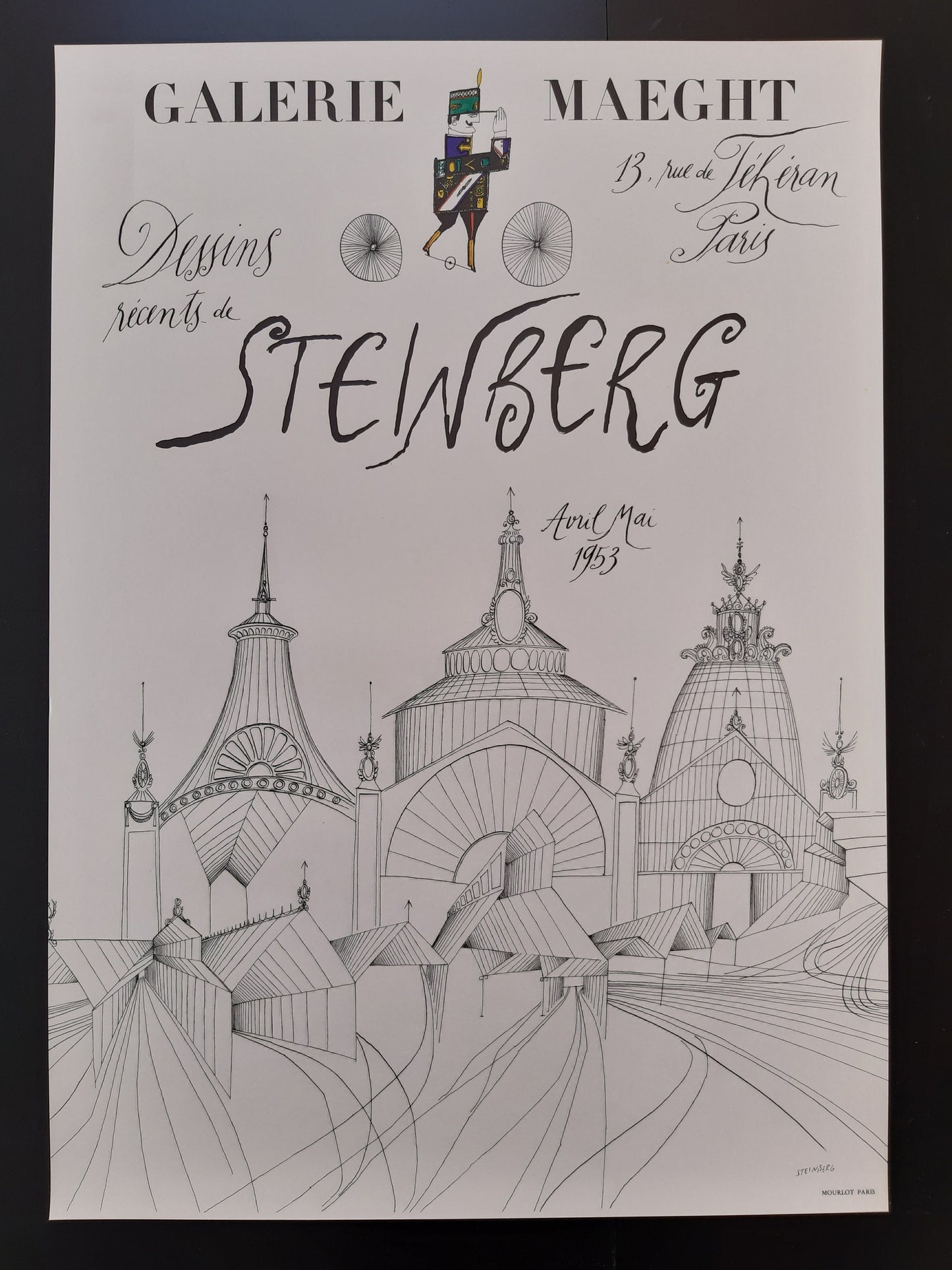 Saul Steinberg original art poster - 18.3"×25.6" (46.5×65cm)