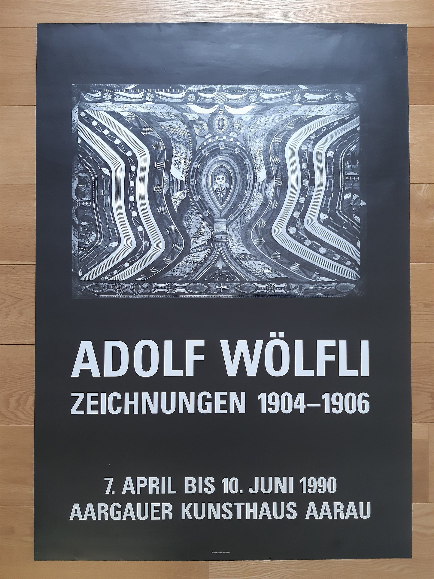 Adolf Wölfli original art exhibition poster - 35.2"×50.4" (89.5×128cm)