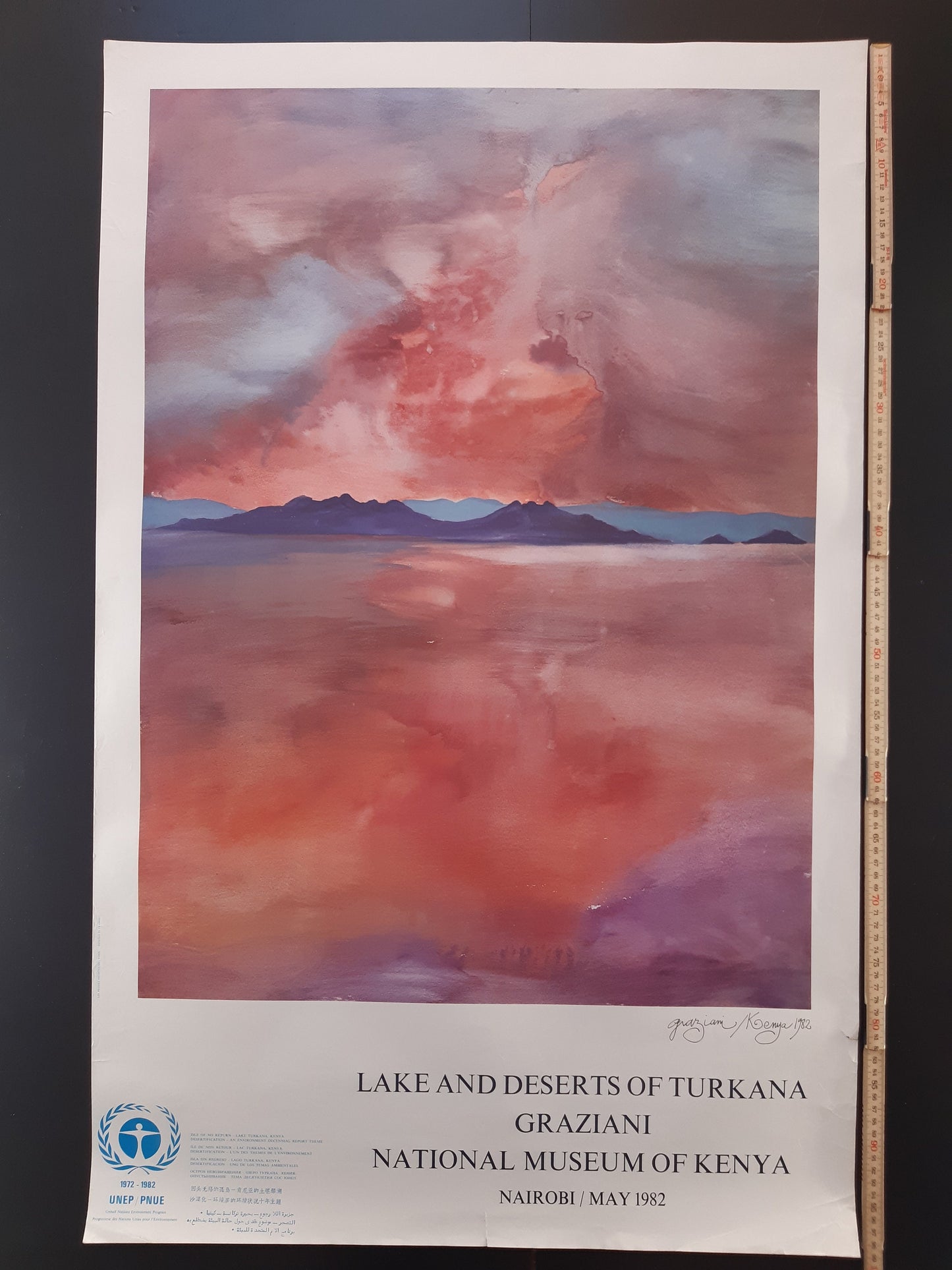 Pierre Graziani original art poster used condition - 24.7"×38.6" (62.7×98cm)