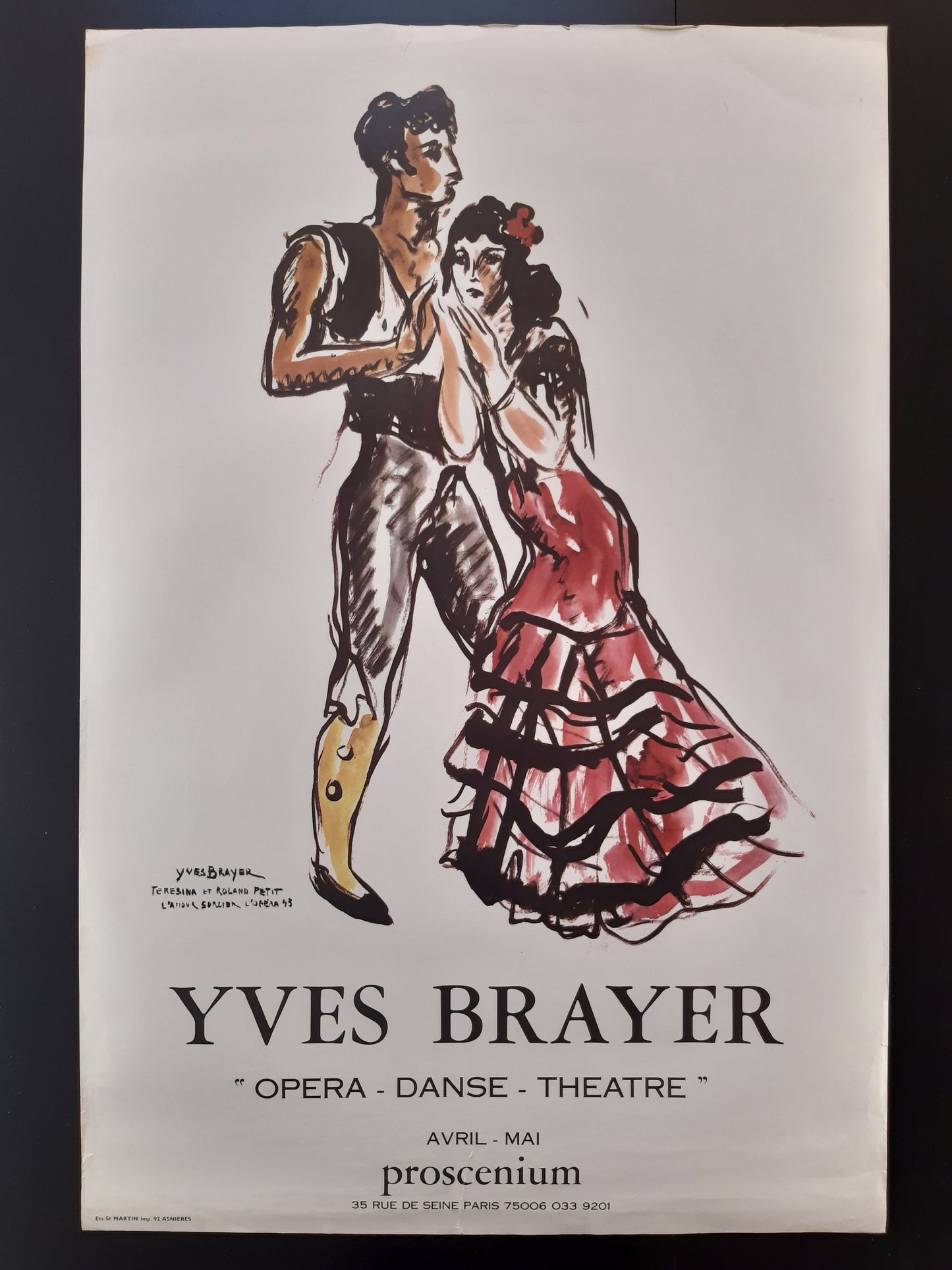 Yves Brayer original art poster - 19.6"×29.3" (49.8×74.5cm)
