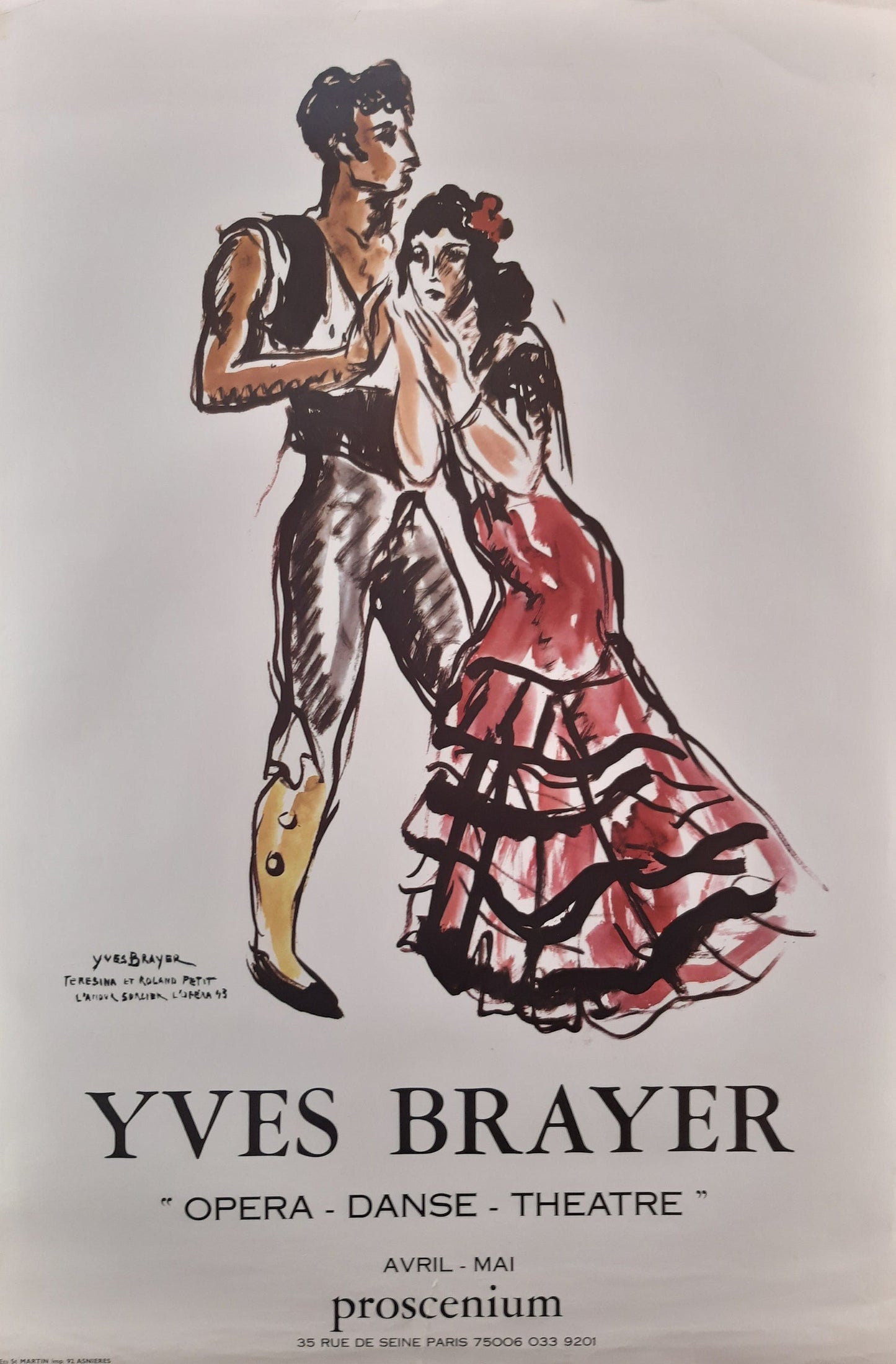 Yves Brayer original art poster - 19.6"×29.3" (49.8×74.5cm)