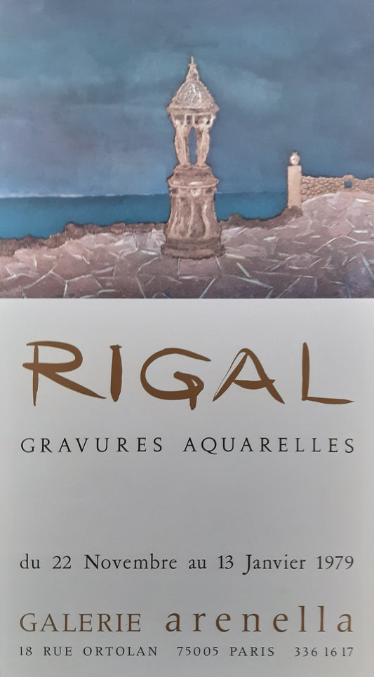 J. J. J. Rigal original art exhibition poster - 13.8"×25.2" (35×64cm)