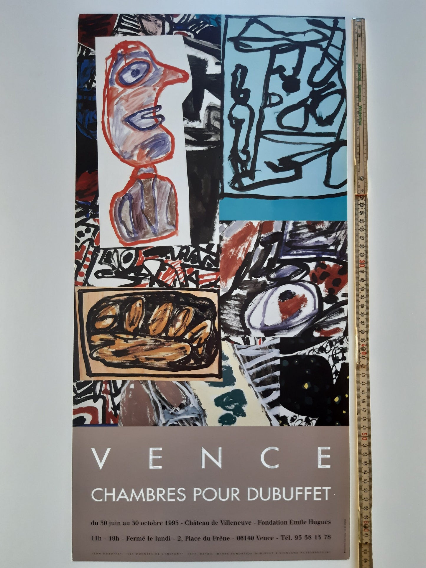 Jean Dubuffet original art poster - 12.8"×25.6" (32.5×65cm)