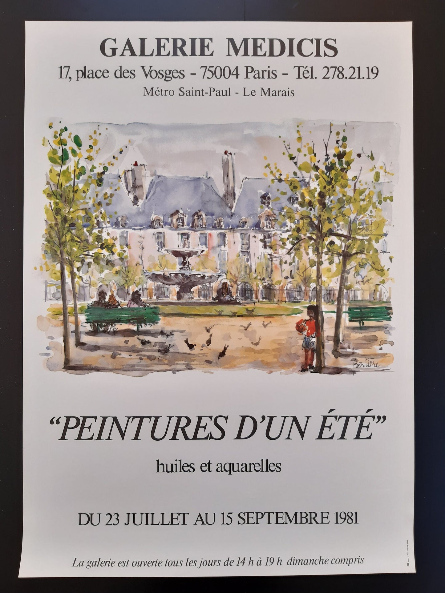Denise Bertiére original art poster - 19.3"×27.2" (49×69cm)