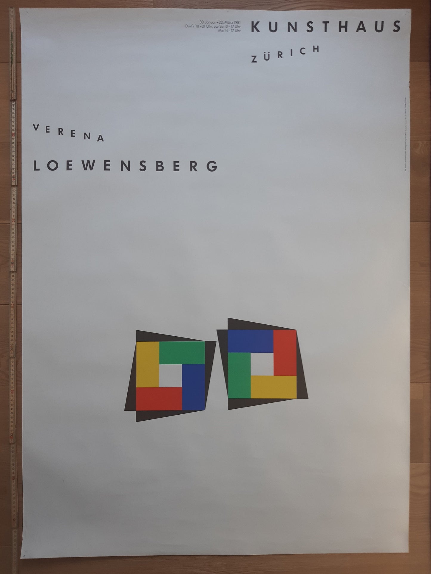 Verena Loewensberg original art exhibition poster - 35.8"×50.4" (91×128cm)