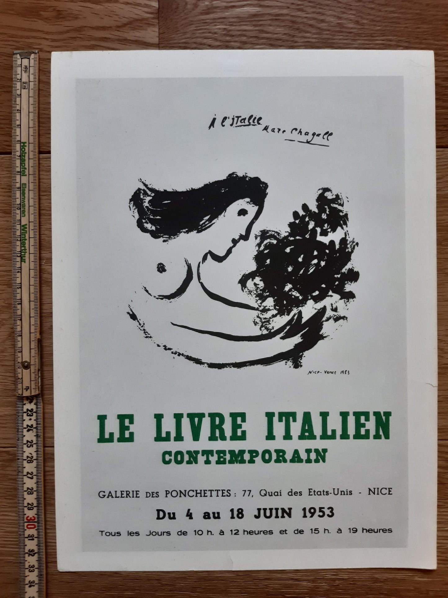 Marc Chagall original mini poster - 9.6"×13.2" (24.5×33.5cm)