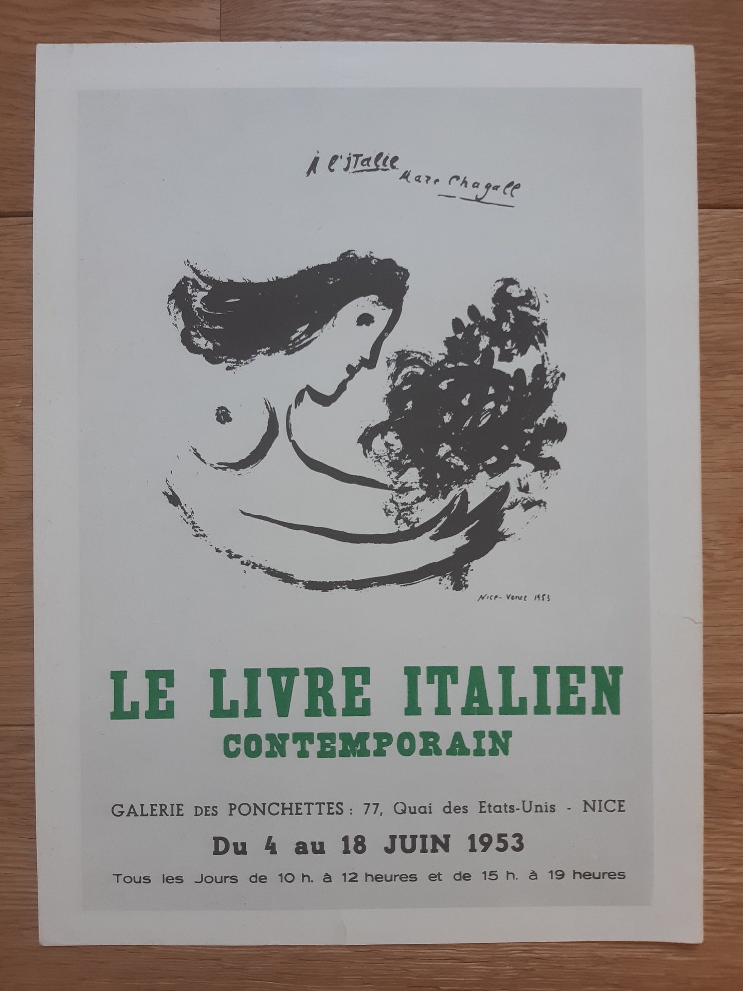 Marc Chagall original mini poster - 9.6"×13.2" (24.5×33.5cm)