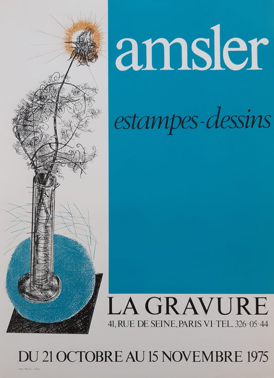 Samuel Amsler original art exhibition poster - 18.9"×23.2" (48×59cm)