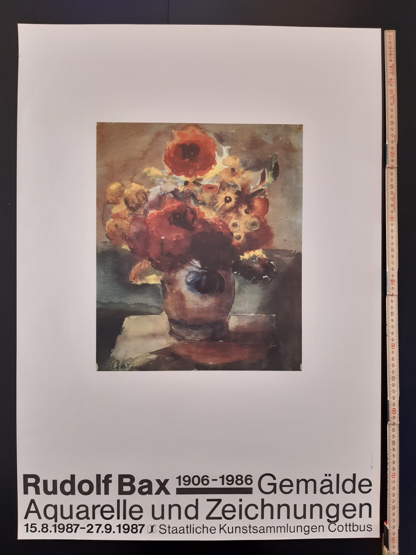 Rudolf Bax art exhibition poster - 22.4"×31.9" (57×81cm)
