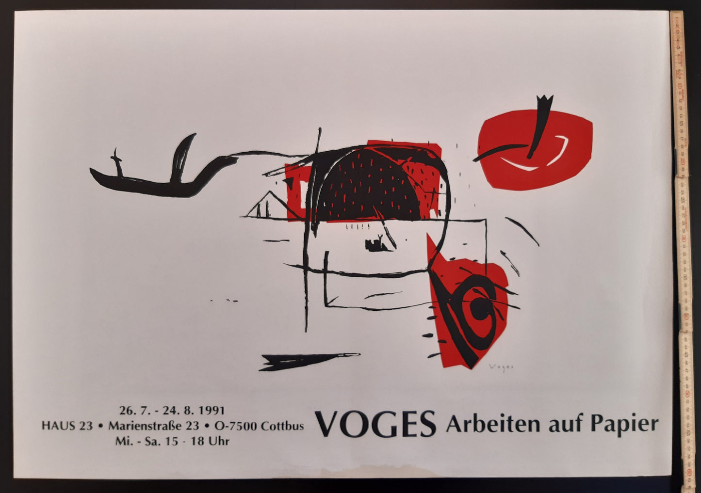 Michael Voges original art exhibition poster signed - 33.9"×24.0" (86×61cm)