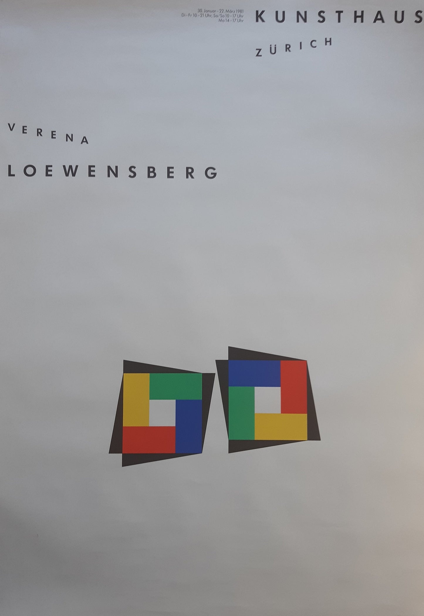 Verena Loewensberg original art exhibition poster - 35.8"×50.4" (91×128cm)