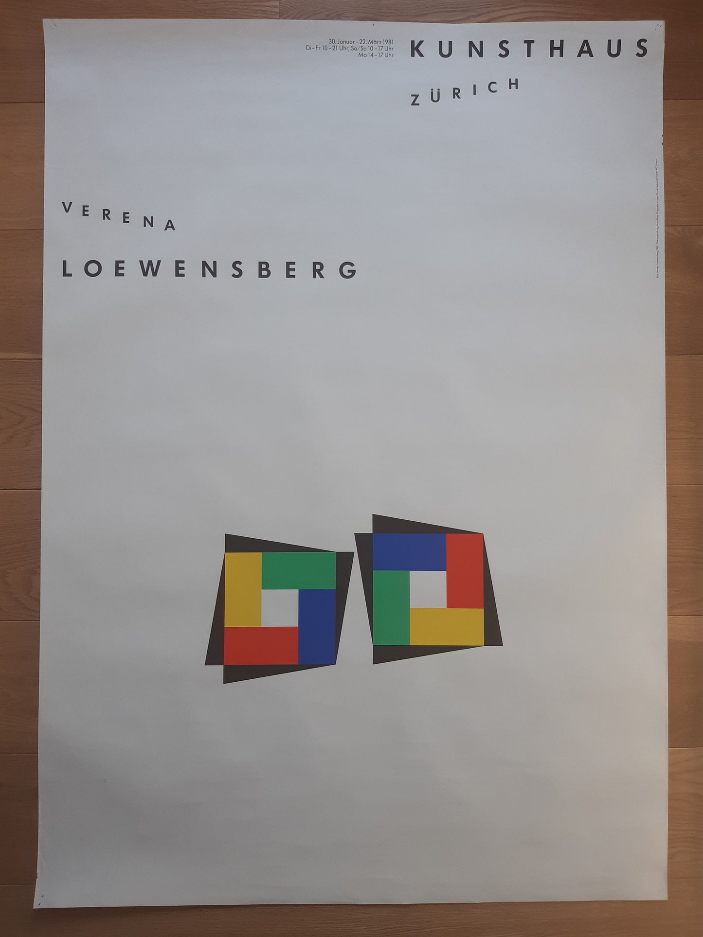 Verena Loewensberg original art exhibition poster - 35.8"×50.4" (91×128cm)