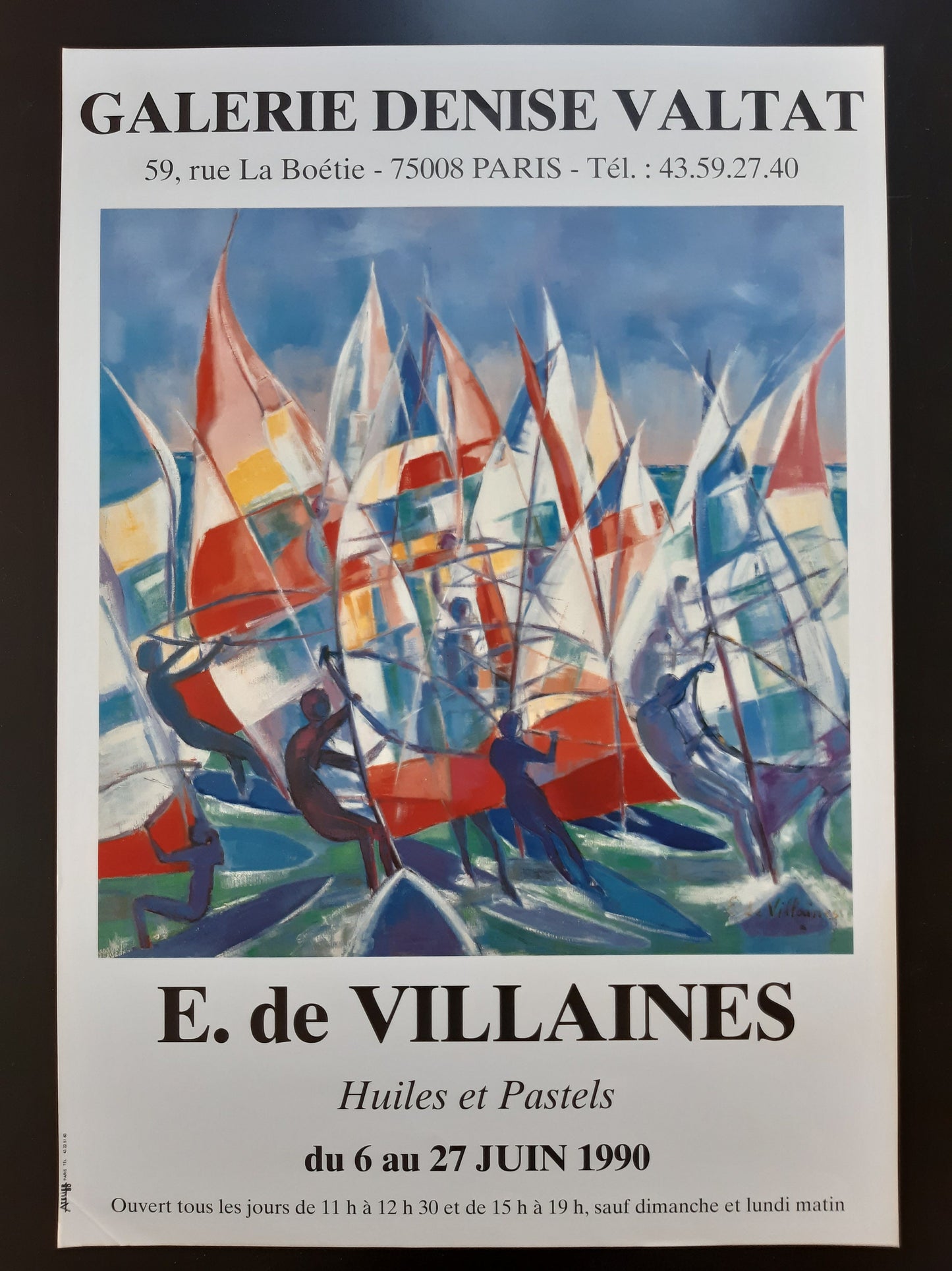 E. de Villaines original art poster - 17.5"×25.2" (44.5×64cm)