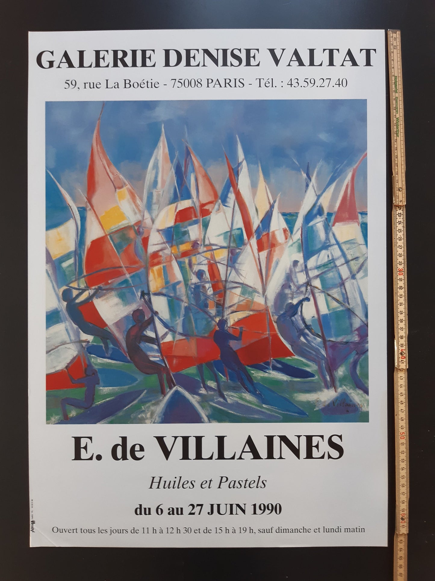 E. de Villaines original art poster - 17.5"×25.2" (44.5×64cm)