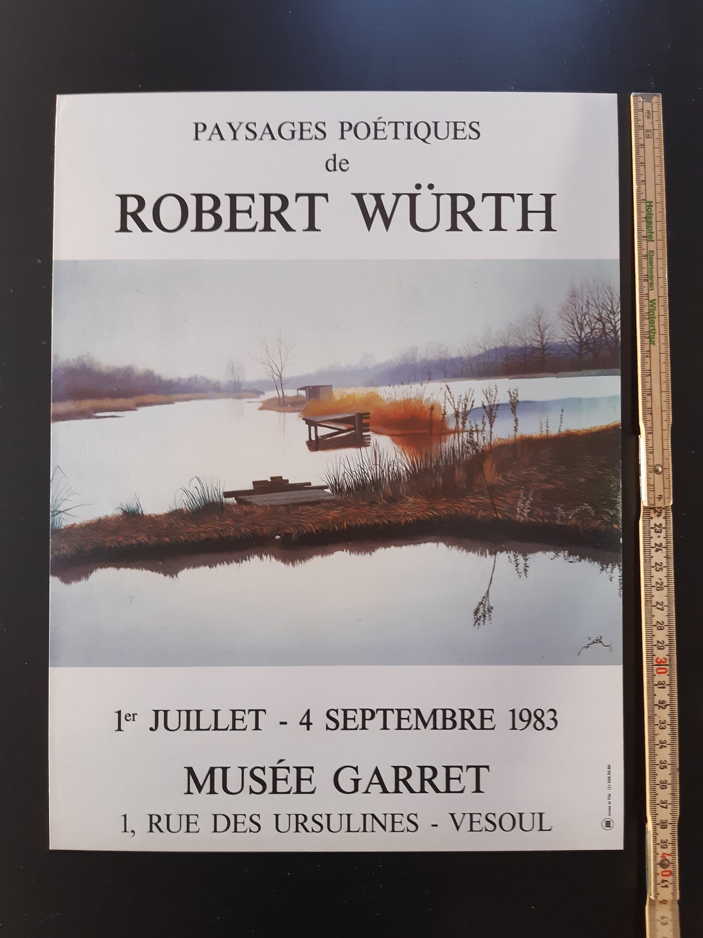 Robert Würth original art exhibition poster - 11.8"×15.7" (30×40cm)