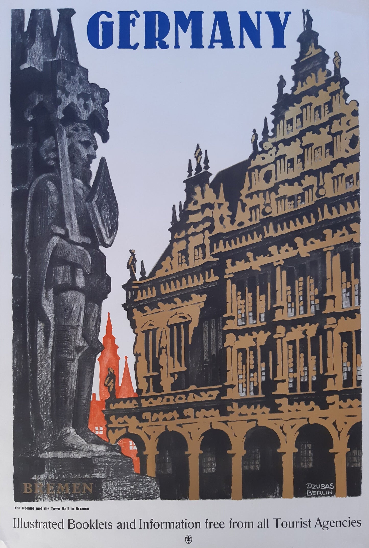 Vintage travel poster Bremen Germany - 19.7"×29.0" (50×73.6cm)