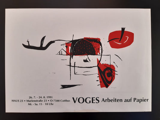 Michael Voges original art exhibition poster signed - 33.9"×24.0" (86×61cm)