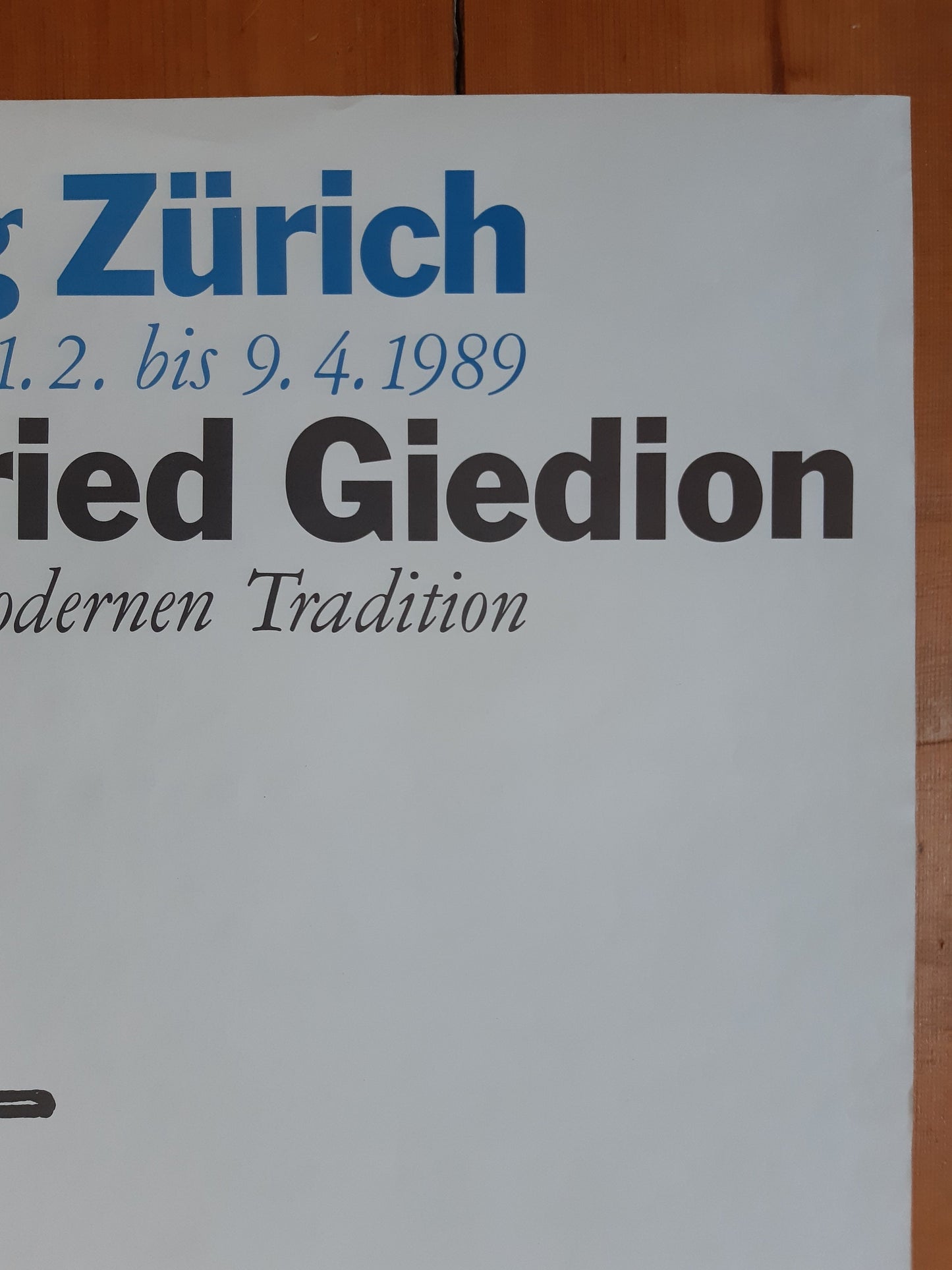 Sigfried Giedion original art exhibition poster - 35.6"×50.4" (90.5×128cm)