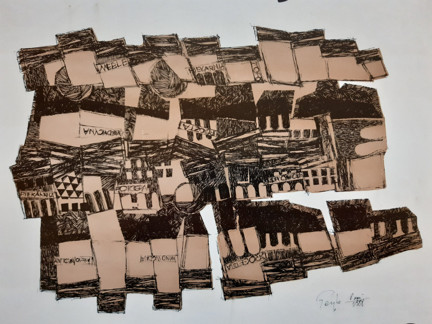 Vladimir Porcja original art exhibition poster - 12.2"×16.9" (31×43cm)