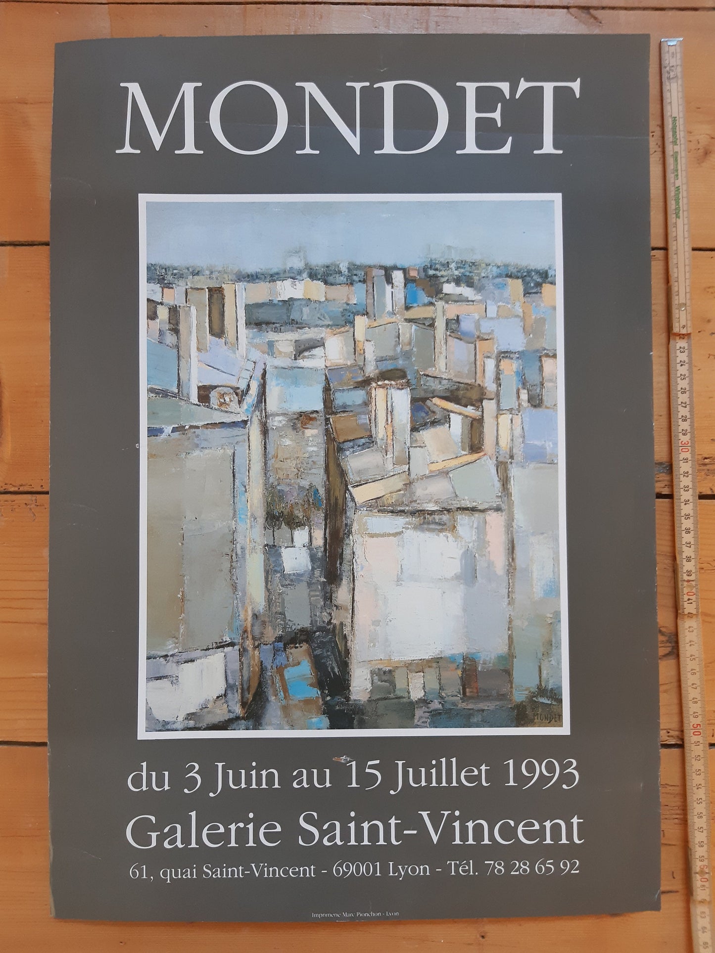 JR Mondet original art exhibition poster used - 17.1"×24.8" (43.5×63cm)