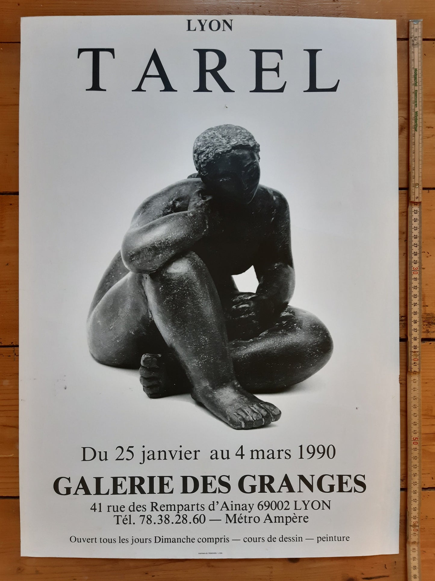 Cécile Tarel original art exhibition poster used - 17.7"×25.2" (45×64cm)