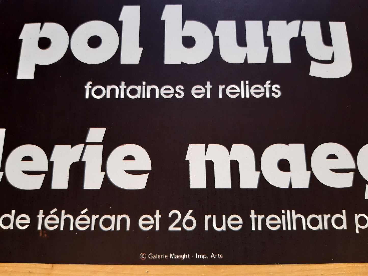Pol Bury original art exhibition poster - 15.6"×29.7" (39.5×75.5cm)