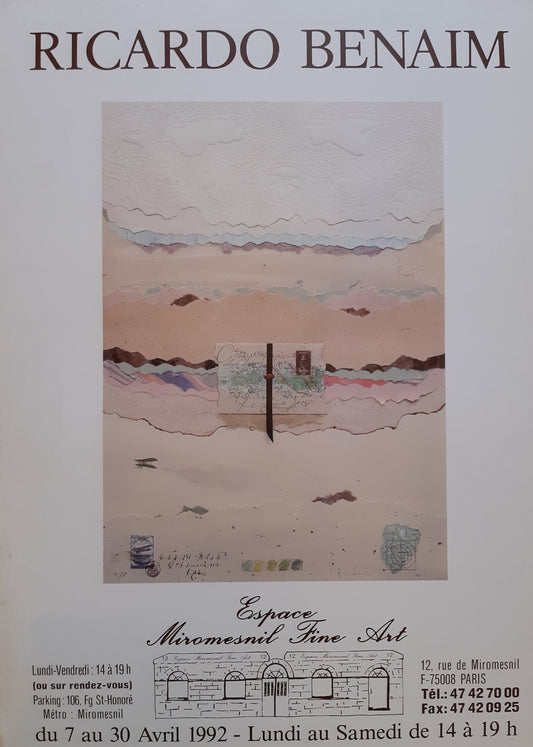 Ricardo Benaim original art exhibition poster used - 20.5"×28.3" (52×72cm)