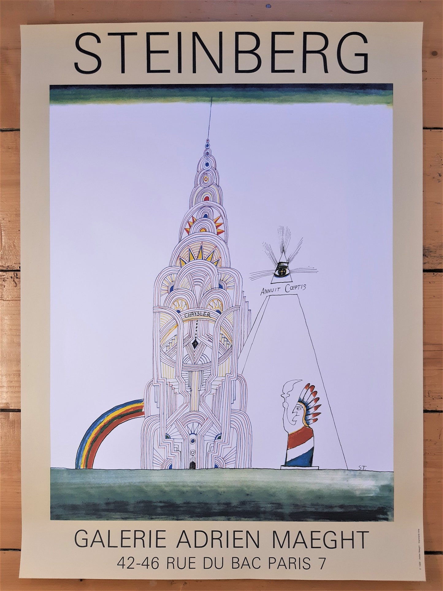 Saul Steinberg original art poster - 19.9"×27.6" (50.5×70cm)