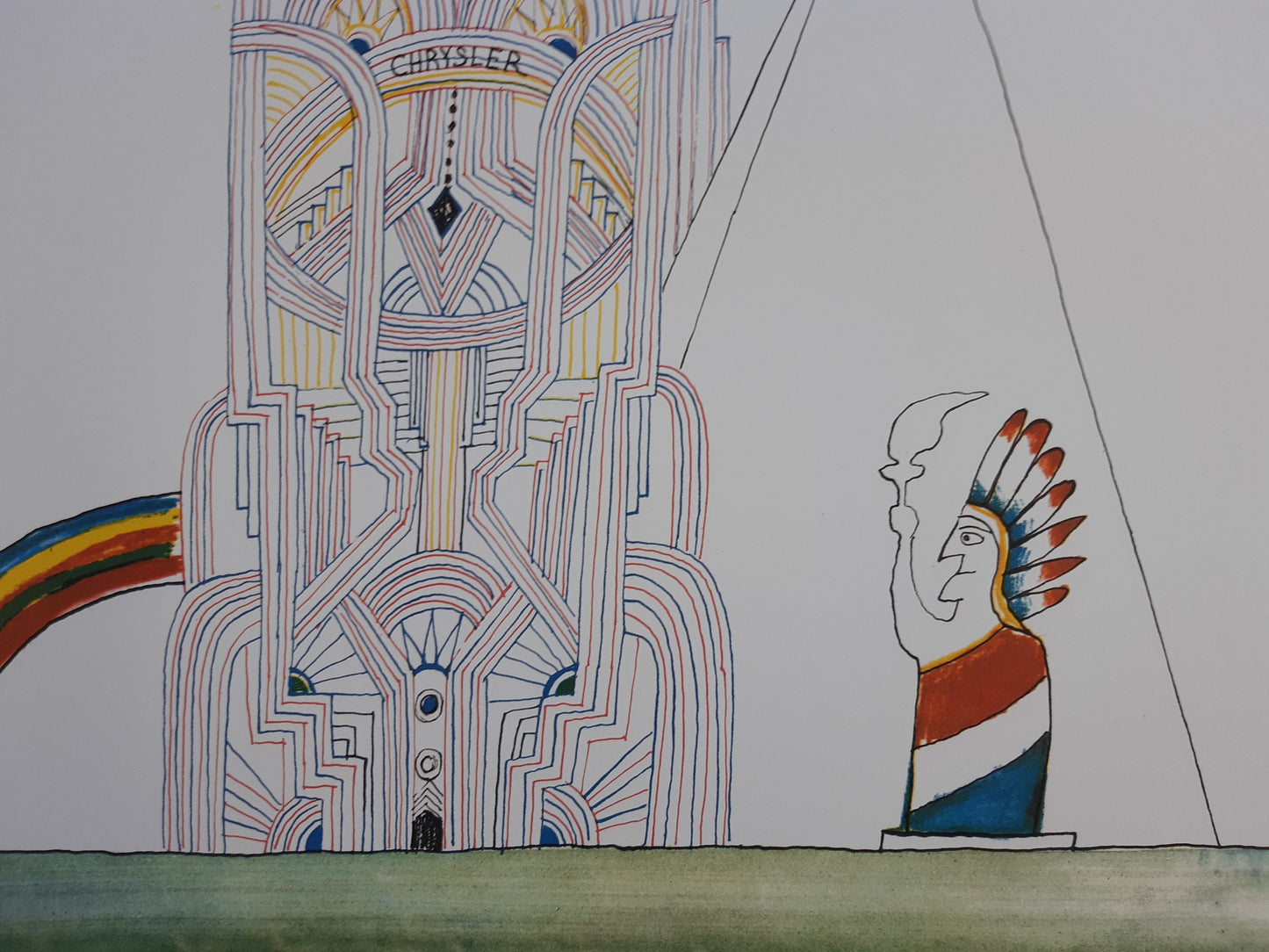 Saul Steinberg original art poster - 19.9"×27.6" (50.5×70cm)