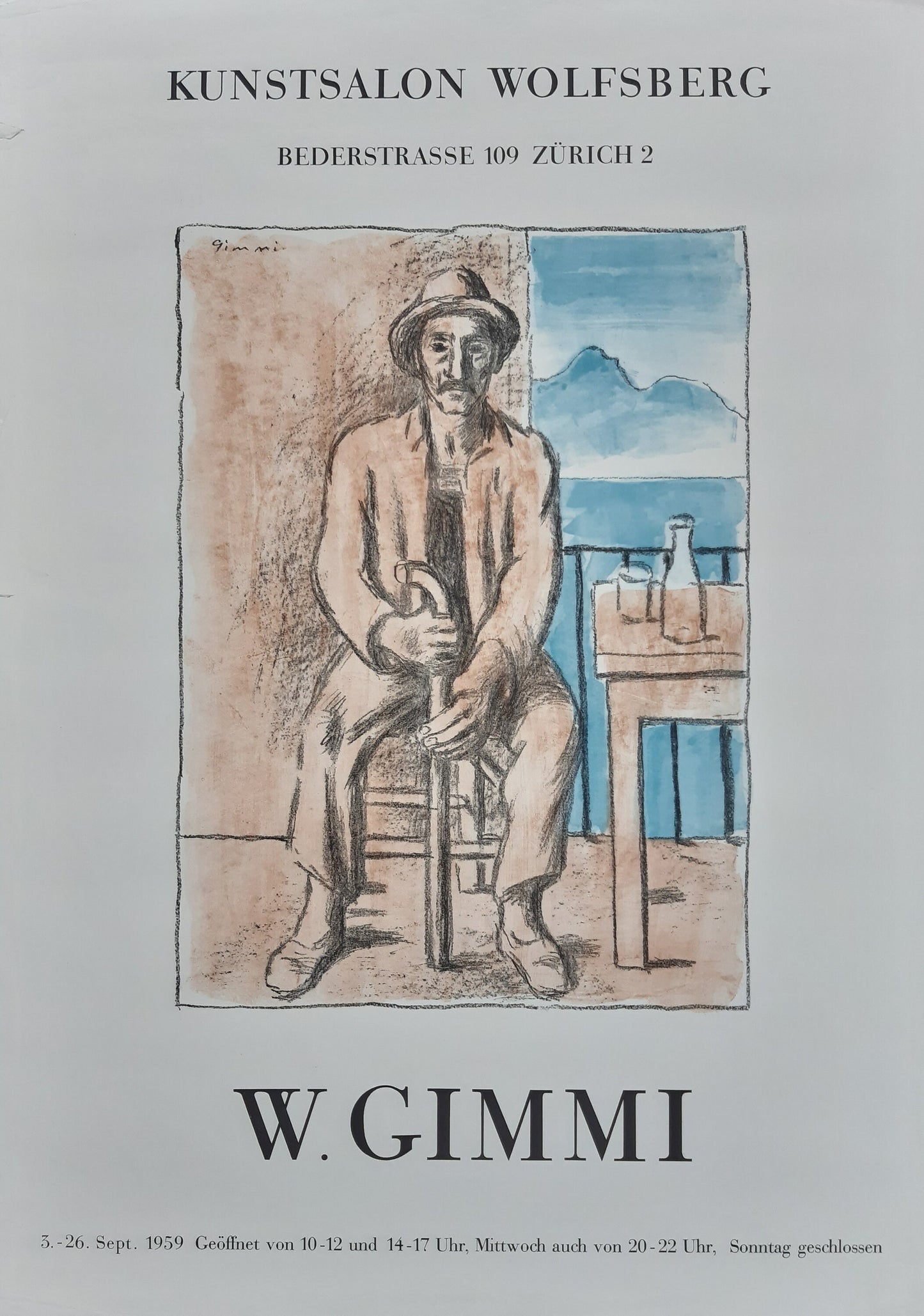 Wilhelm Gimmi art exhibition poster used