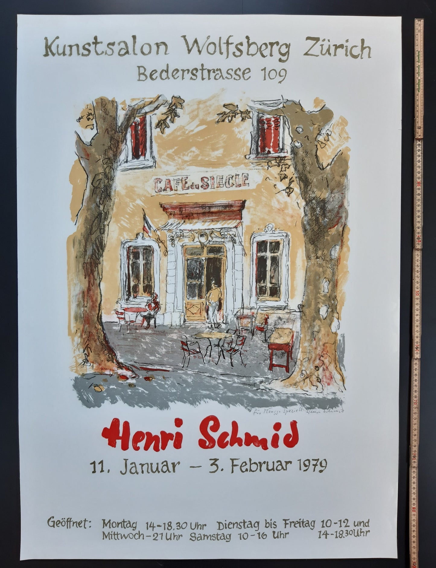 Henri Schmid art exhibition poster signed