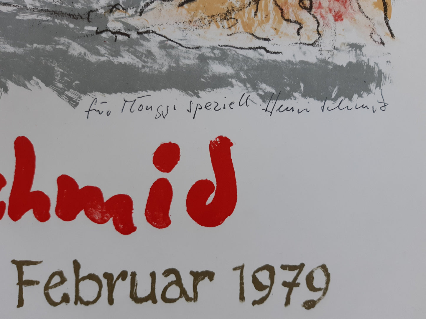 Henri Schmid art exhibition poster signed