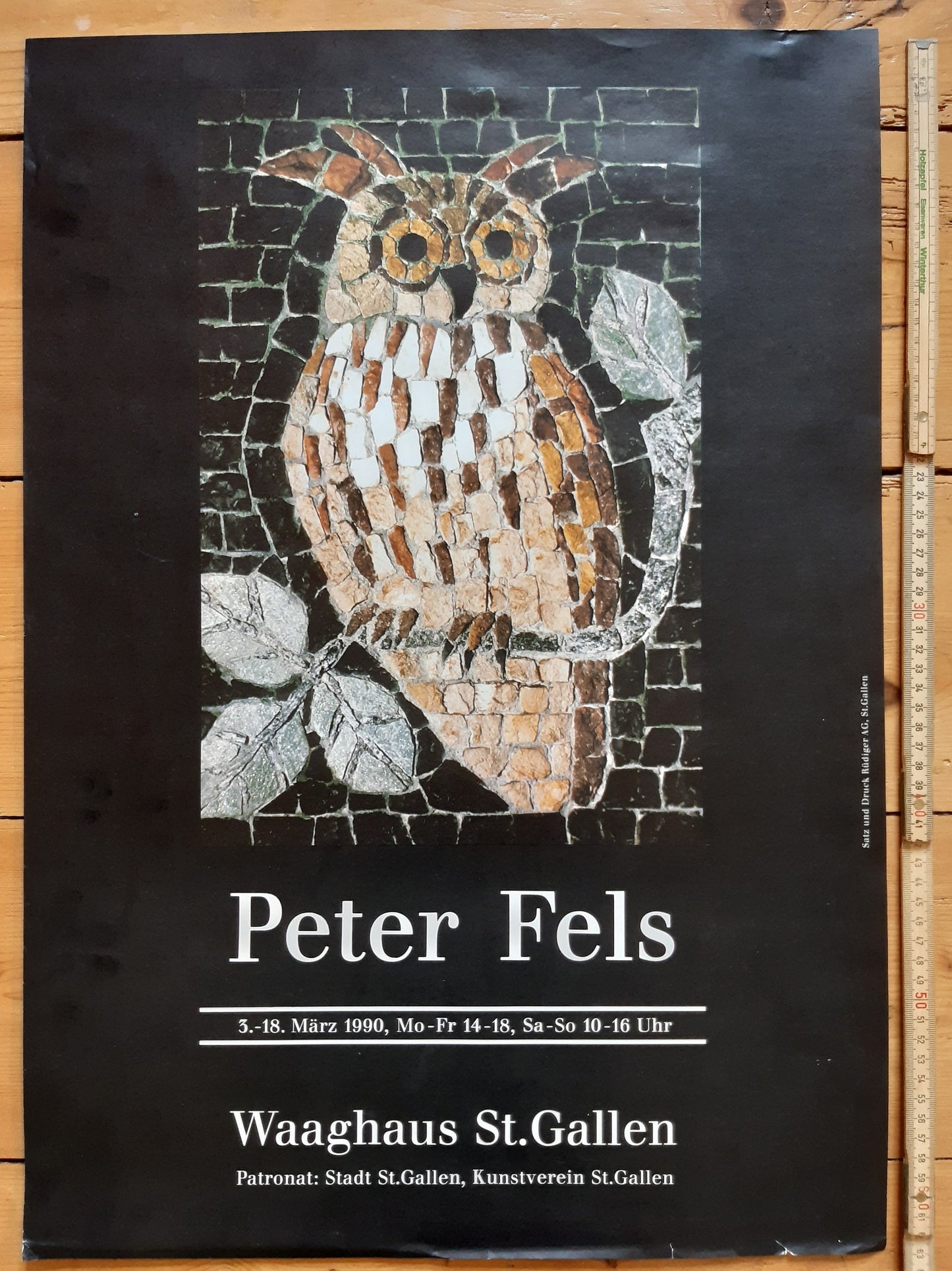 Peter Fels original art exhibition poster - 19.3"×25.2" (49×64cm)